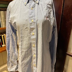 Ralph Lauren Blue and White Checkered Men's Shirt